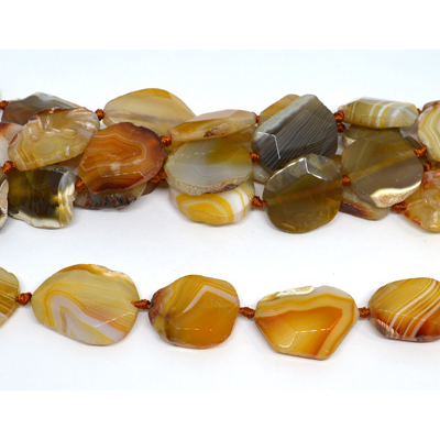 Agate Dyed Brwn Faceted  nggt apair25x35 beads per strand 10