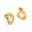 18k Gold plated Brass Oval stud 17.5x14.5mm 1 pair with back