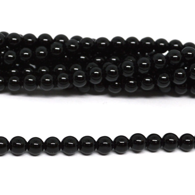 Onyx 4mm Polished Round beads per strand 100