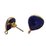 Gold Plated Sterling silver Stud 10mm Sapphire trillion Pair 