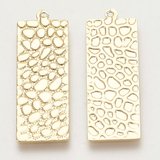 Gold plated Brass Pendants 35x12mm 2 pack-findings-Beadthemup