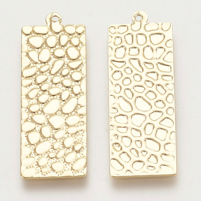 Gold plated Brass Pendants 35x12mm 2 pack