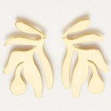 Gold Plated Leaf Pendant 40x23mm 2 pack-findings-Beadthemup