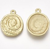 Gold plated alloy pendant 22x18mm 2 pack-findings-Beadthemup