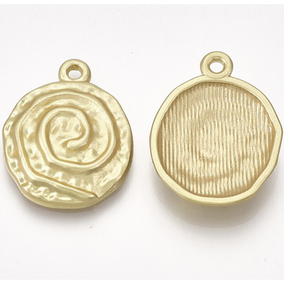 Gold plated alloy pendant 22x18mm 2 pack