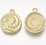 Gold plated alloy pendant 22x18mm 2 pack