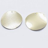 Gold plated pendant round 20mm 2 pack-findings-Beadthemup