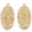 Gold plated brass pendant oval 28x15mm 2 pack