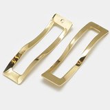 Gold plated Brass pendant rectangle 44x12mm 2 pack-findings-Beadthemup