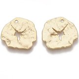 18k gold plated brass lotus leaf pendant 17mm 2 pack-findings-Beadthemup