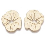 18k gold plated brass lotus leaf pendant 15mm 2 pack-findings-Beadthemup