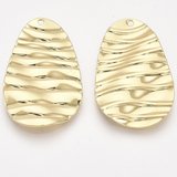 18k gold plated brass pendant egg 30x20mm 2 pack-findings-Beadthemup