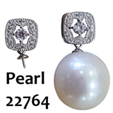 Sterling silver CZ 8x8mm Sliding bail with pin EACH-beads incl pearls-Beadthemup