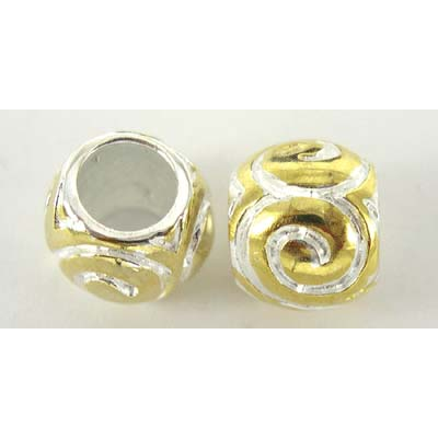 Sterling Silver with Gold 8 x 10mm 5mm hole