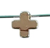 24k Gold plate brass bead cross 6mm 2 packTOP DRILLED-findings-Beadthemup