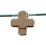 24k Gold plate brass bead cross 6mm 2 packTOP DRILLED