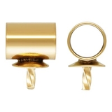 14k Gold Filled 3x4mm Tube Bail with pearl cup 2 pack-findings-Beadthemup