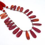 LAST STRAND Ruby dyed Faceted Top drill briolette beads per strand 20-beads incl pearls-Beadthemup