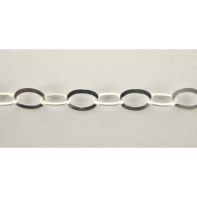 Sterling Silver Chain Brillo oval 3x4mm link 1m