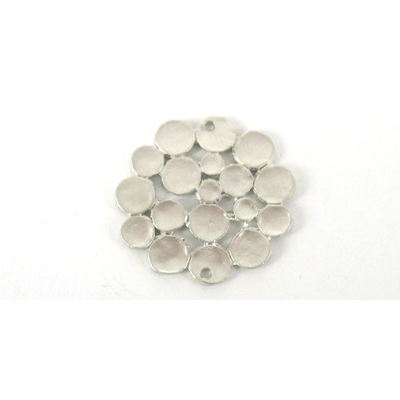 Sterling Silver plt Connecter 21mm Bubbles 2 pack