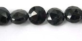 Black Spinel 6mm Faceted Flat Round EACH bead-beads incl pearls-Beadthemup