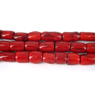 Red Coral Tube approx 14x20mm beads per strand 20Beads