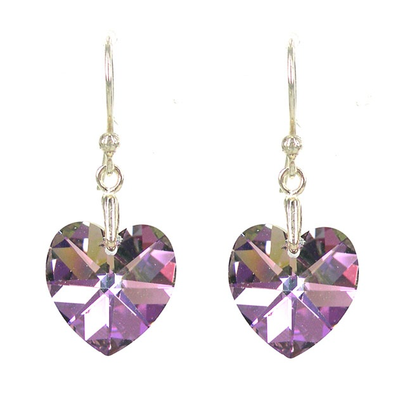 Sterling Silver & Swarovski Earring Vit Light Heart