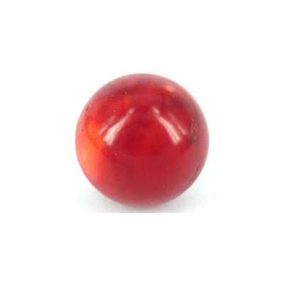 Red Coral 24mm round "A" with black mark