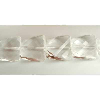 Clear Quartz 18x18x7mm Faceted Squar strand