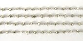 Sterling Silver+Sterling Silver plate Pyrite Chain per 50cm-beads incl pearls-Beadthemup