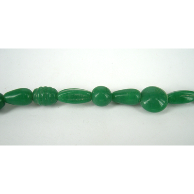 Glass bead mix shape 20mm/strand Green