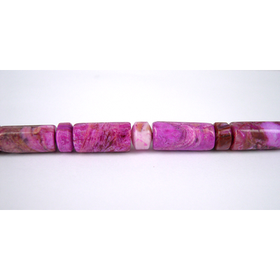 Crazy Agate dyed Polished Tube/roundel 8x16mm Fu