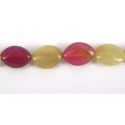 Jade Dyed 12x16mm Flat oval beads per strand 25