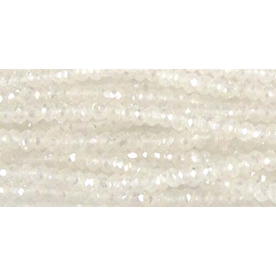 Clear Quartz Coatd 3mm Fac roundel beads per strand 200