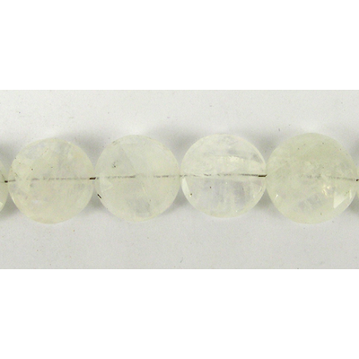 Rainbow Moonstone 14mm Faceted Flat round Bead