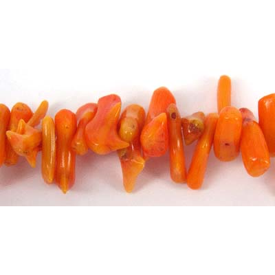 Orange Coral top drill stick approx 12mm