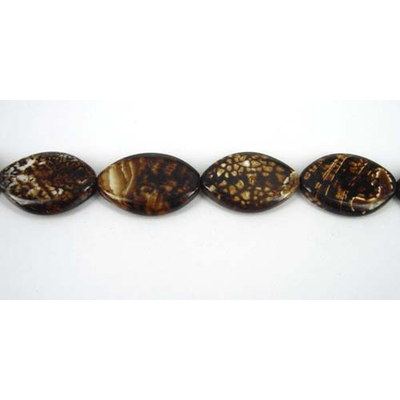 Agate Dyed  Brown 30x40mm oval./10Beads