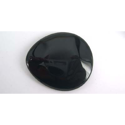 Agate Black 45x40mm Polished top Drill Teardrop - black : Beads incl ...