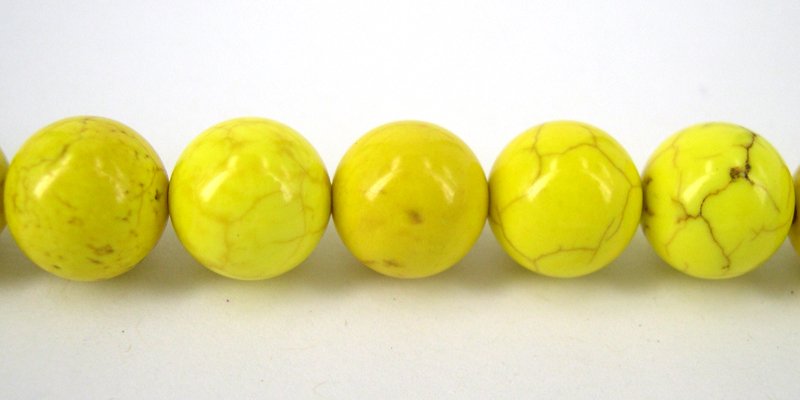 Howlite Dyed Round 10mm Yellow beads per strand 41Beads - Yellow ...