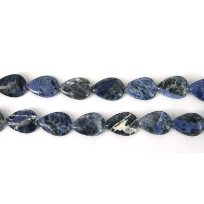 Sodalite Polished Flat Teardrop 18x25mm/17 Beads