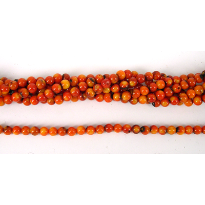 Coral AB Orange Round 6mm beads per strand 68Beads