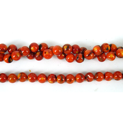 Coral AB Orange Round 11mm beads per strand 38Beads