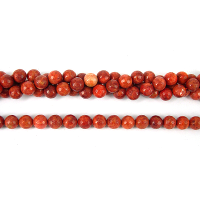 Coral Sponge Faceted round 10mm beads per strand 41Beads