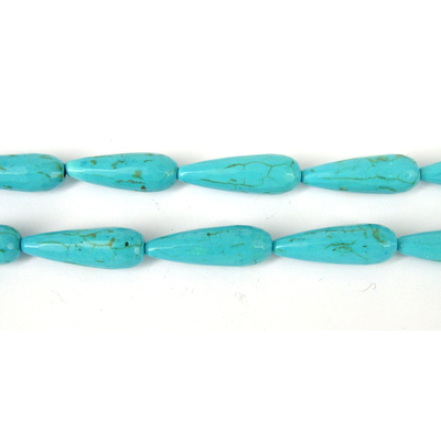 Howlite Recon Faceted Teardrop 10x30mm/13Beads