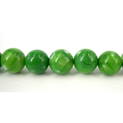 Agate Dyed/Crackled Round Polished 8mm Green/49b