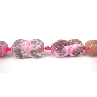 Agate Dyed/Crackled Peanut Polished 30x16mm beads per strand