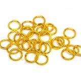 Base Metal Jump Ring 8mm GOLD 100 pack-findings-Beadthemup