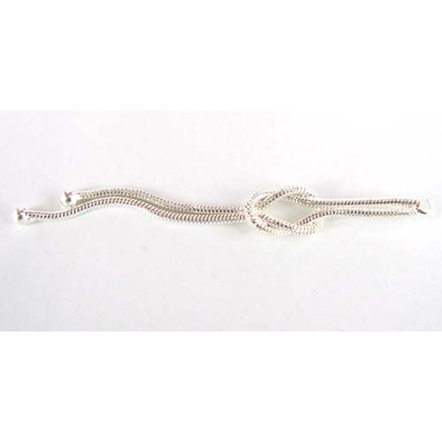 Sterling Silver plt Pendant Snake chn 64mm 2 pack