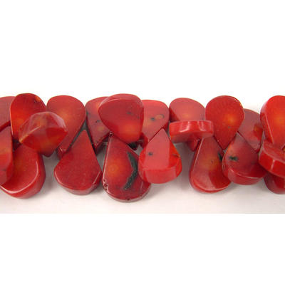 Red Coral Teardrop T/Drill approx. 13-16mm