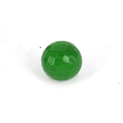 Jade Dyed 16mm Faceted Round bead Green